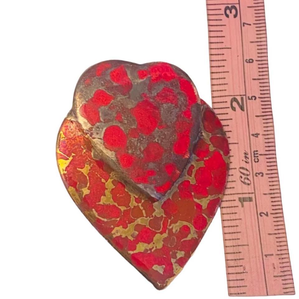 Earrings Heart Statement Drop Ceramic 2