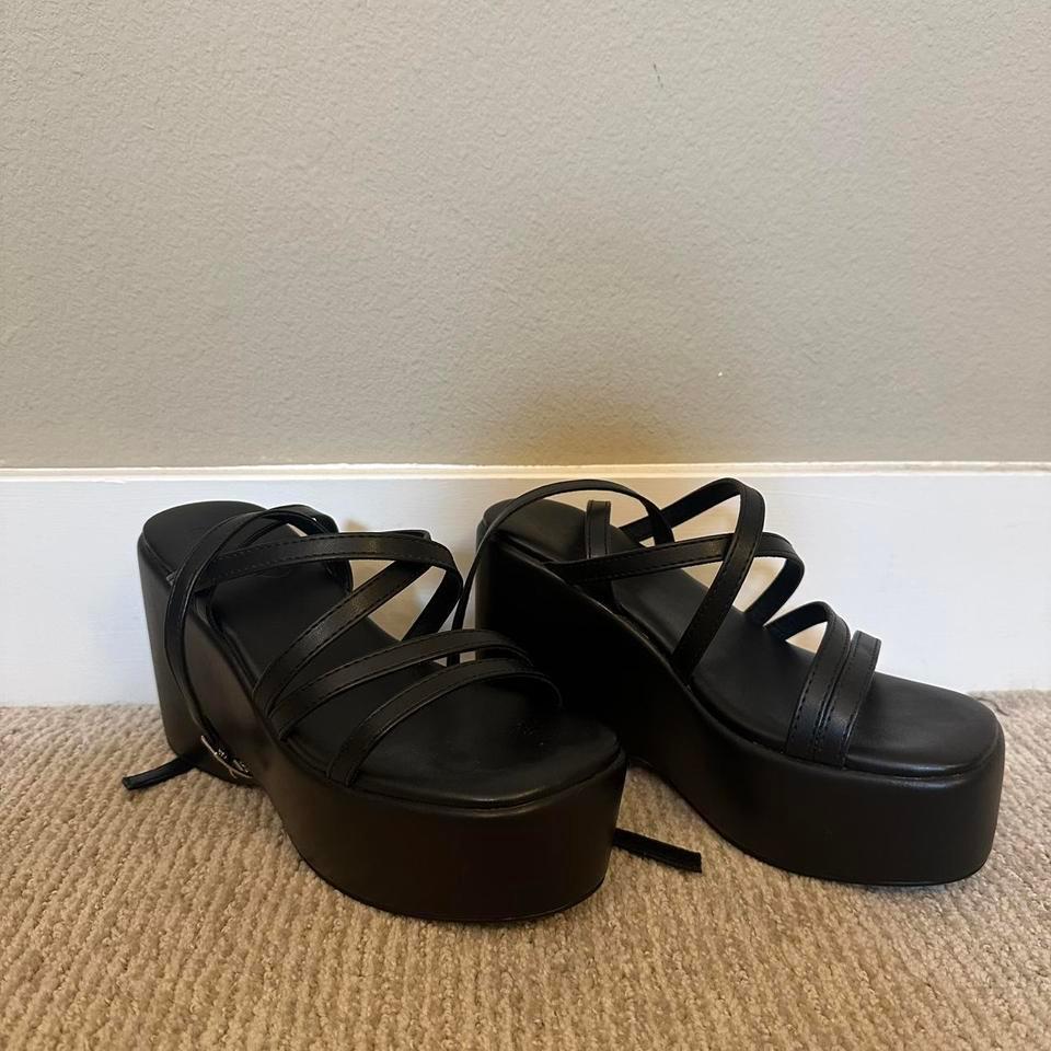 Black Platform Sandals Size 6