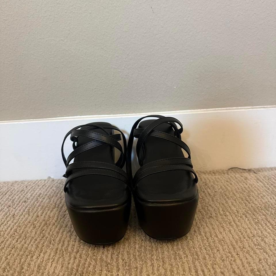 Black Platform Sandals Size 6 2