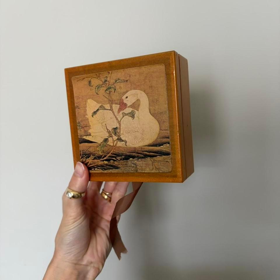 Wood Goose Swan 5 Coaster 6fb3