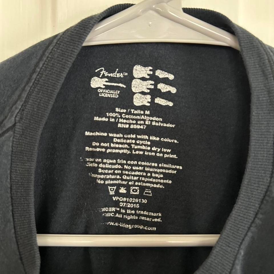 Fender Black Guitar Tee Size E190 3