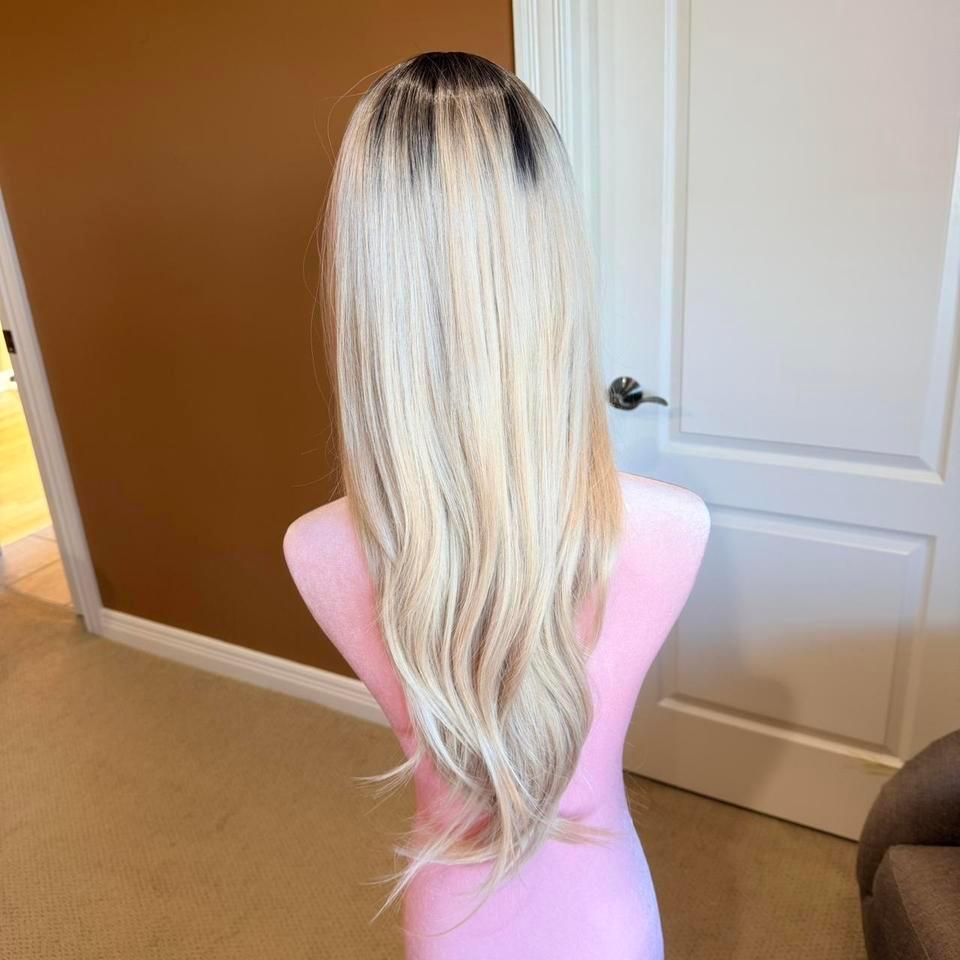 Rooted Long Blonde Synthetic Wig 2995 4