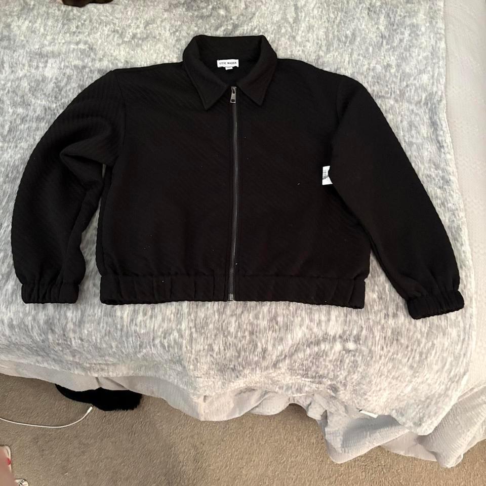 Steve Madden Black Knit Bomber Style 15f2