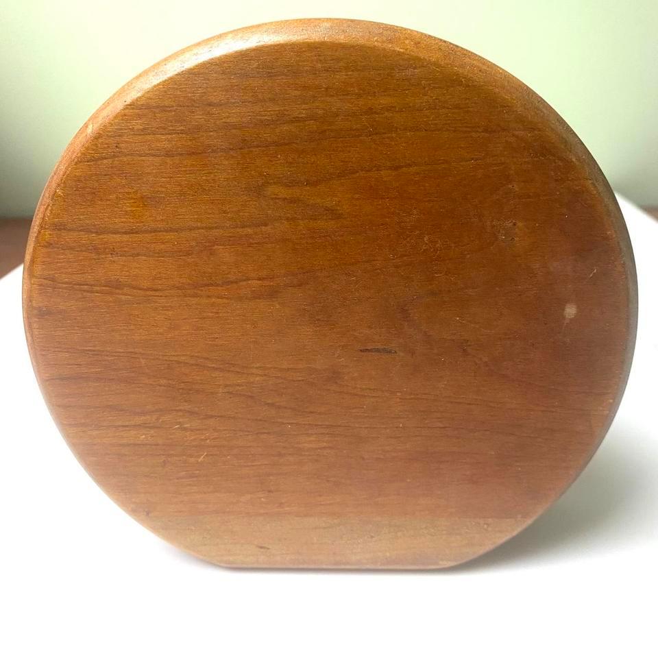 Vintage Cherry Wood Circle Vase 729f 2