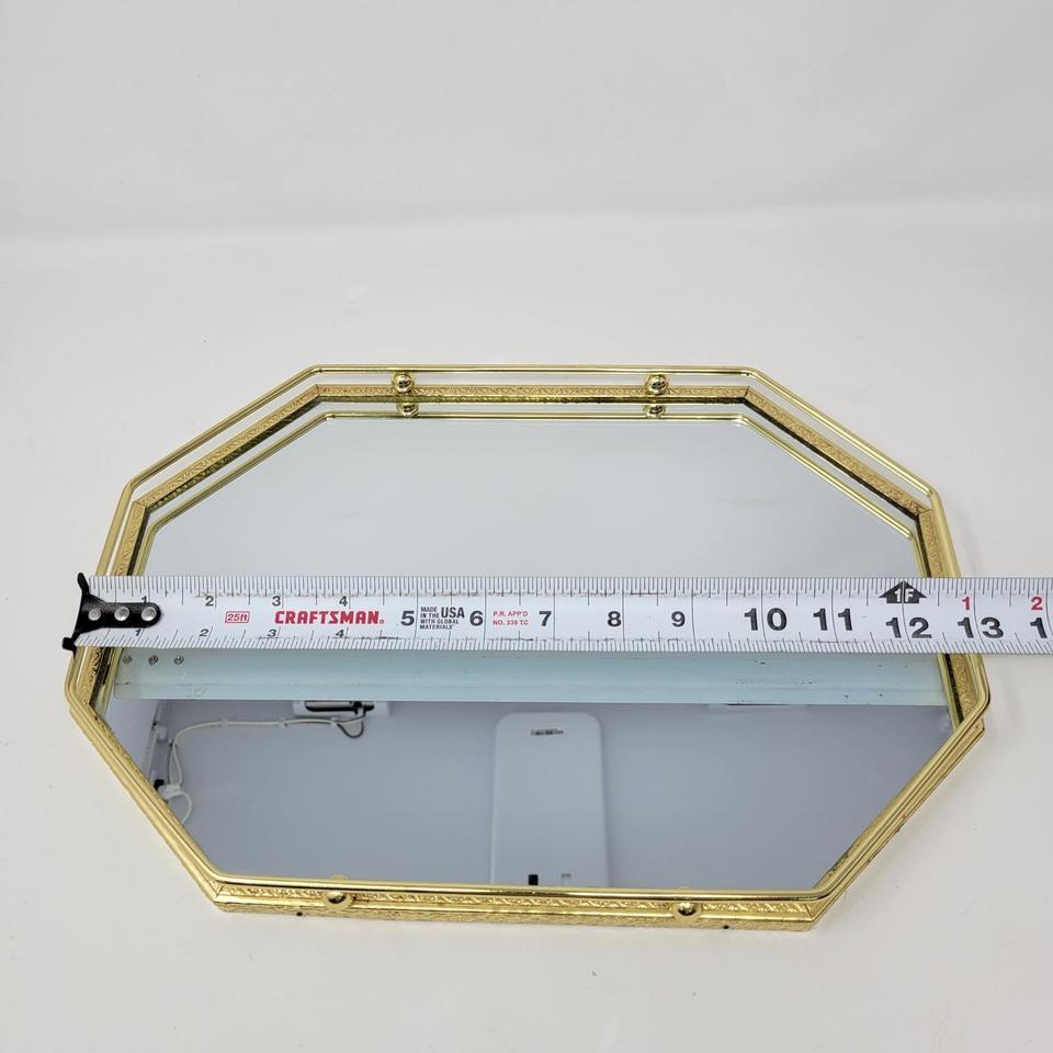 Vintage Gold Brass Octagon Mirrored B8d4 5