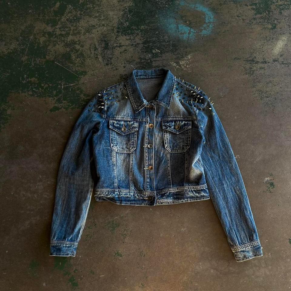 Studded Denim Jacket Tagged Size