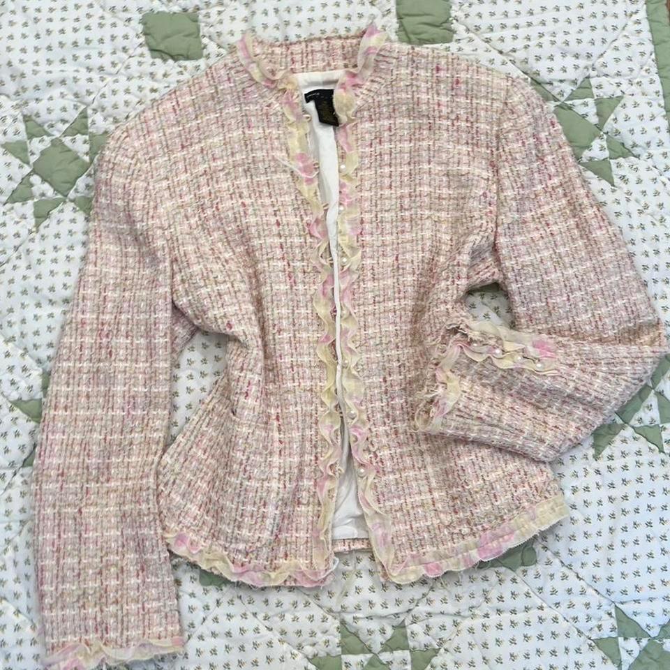Pink And Cream Tweed Jacket Bfb7