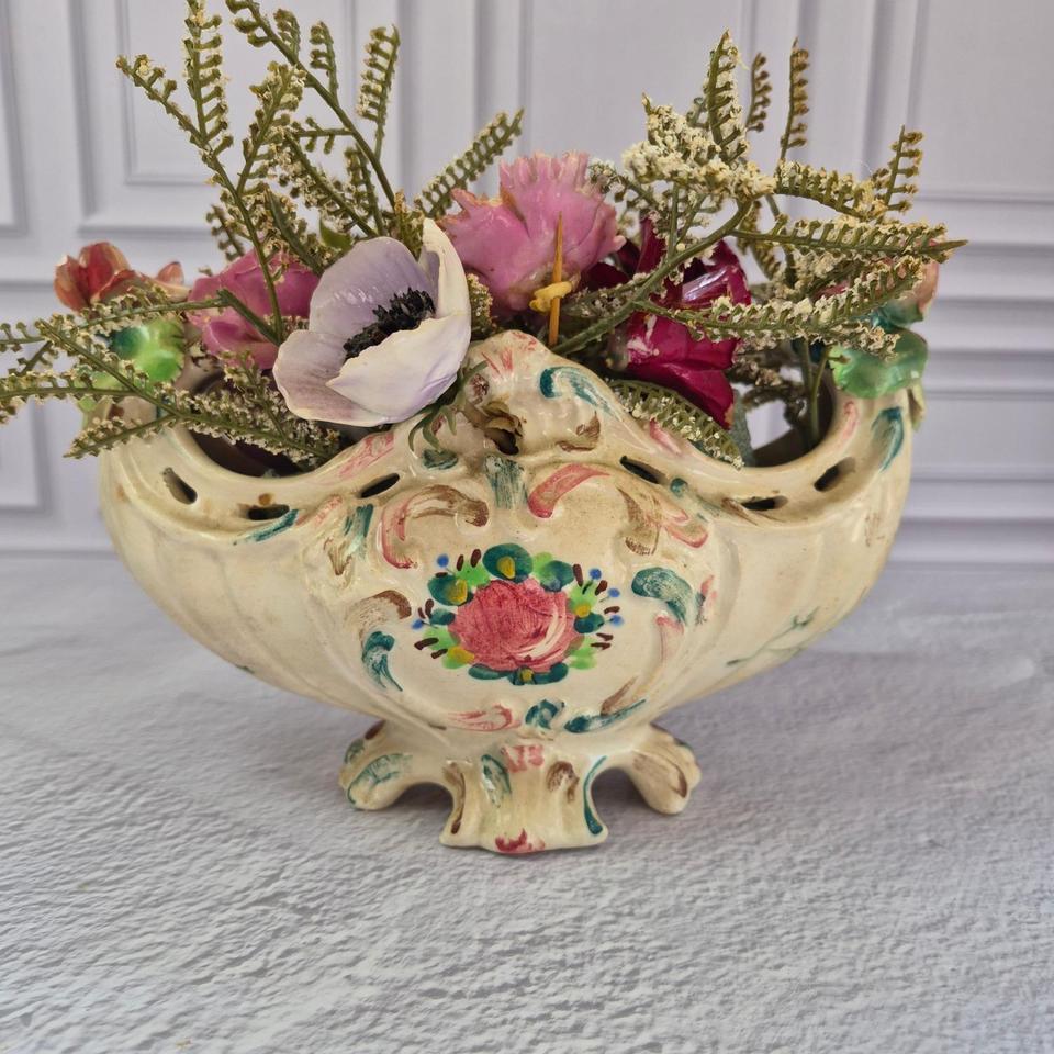 Vtg Centerpiece Capodimonte Italian Porcelain 497c
