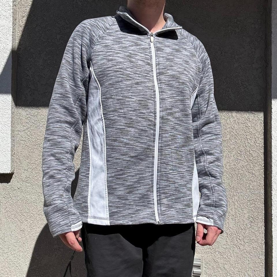 Gray And White Zip Up