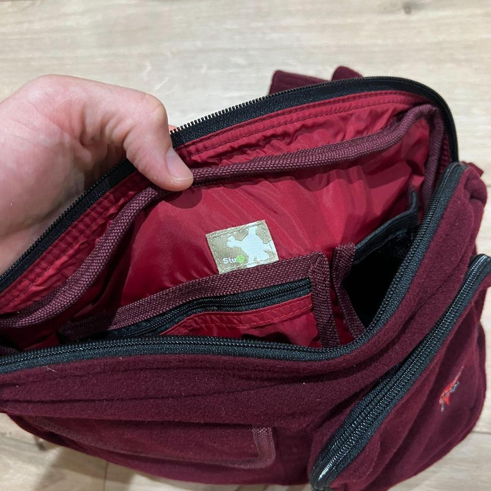 Stussy Maroon Fleece Crossbody Bag 6c80 4