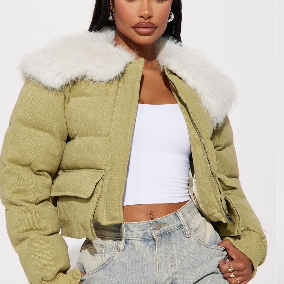 Fashion Nova Olive Bomber Jacket