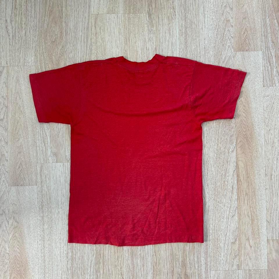 Bright Red Vintage Tee With 4