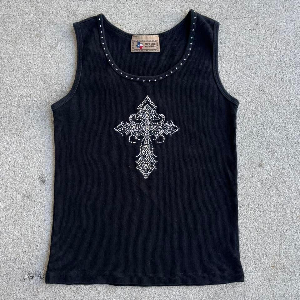 Y2k Bedazzled Cross Studded Gothic E1ea