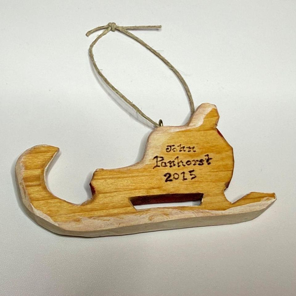 Hand Carved Wood Sleigh Christmas Holiday D2ee 6