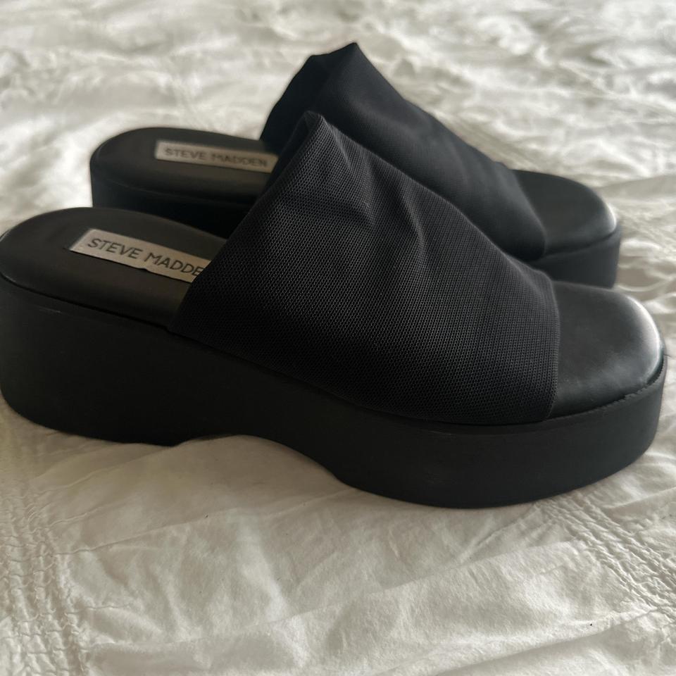 Steve Madden Black Platform Slides 5ad7 4