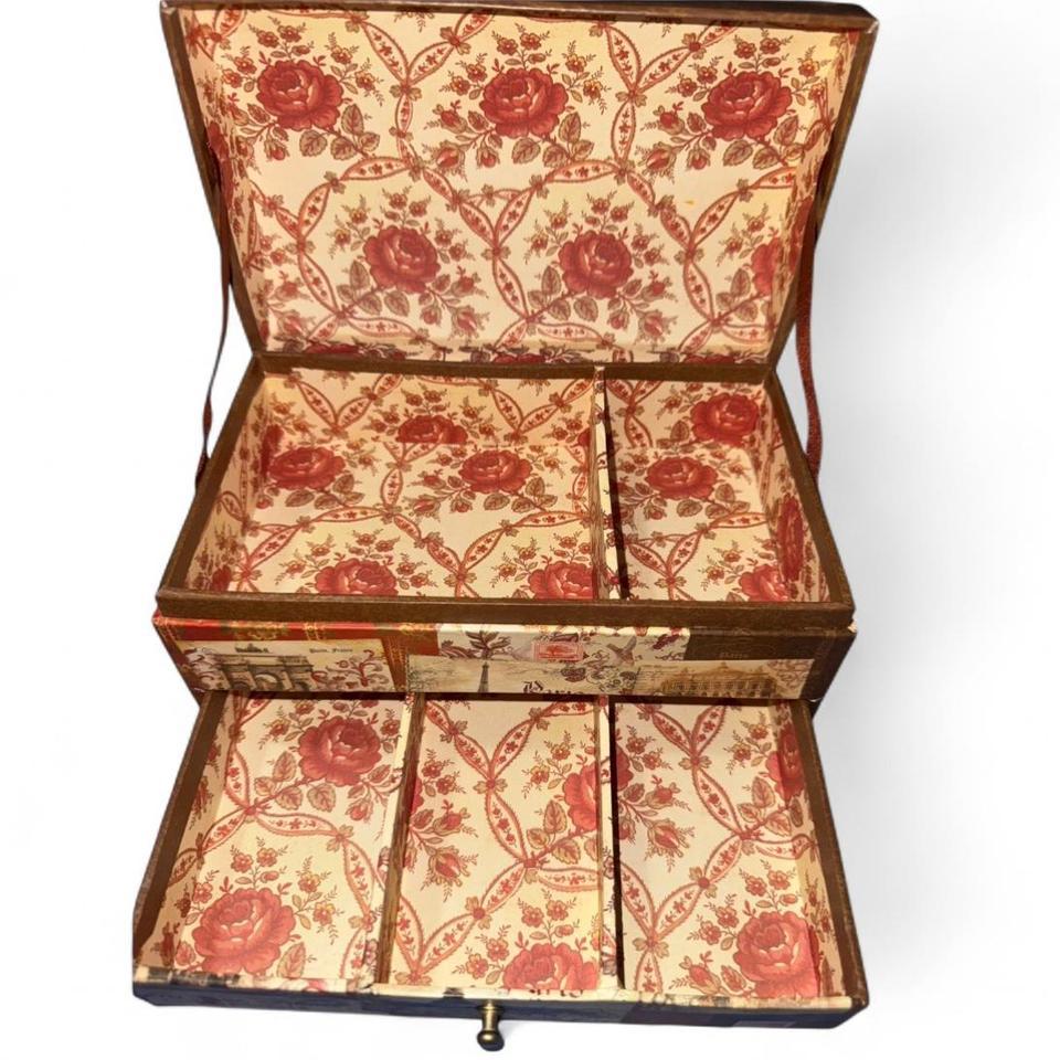 Vintage Jewelry Box With Drawers 5cd2 2