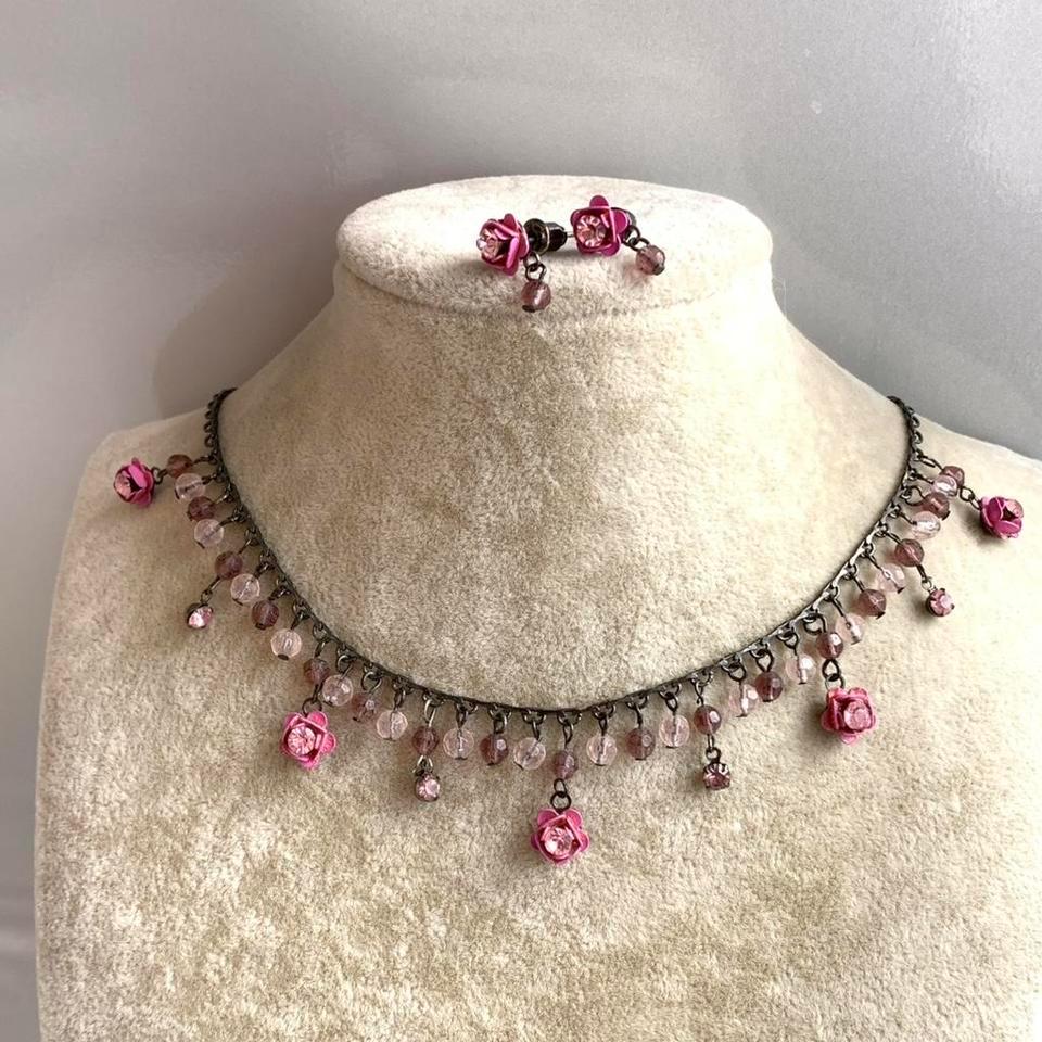 Pink Rose Choker Necklace And A1ce 2