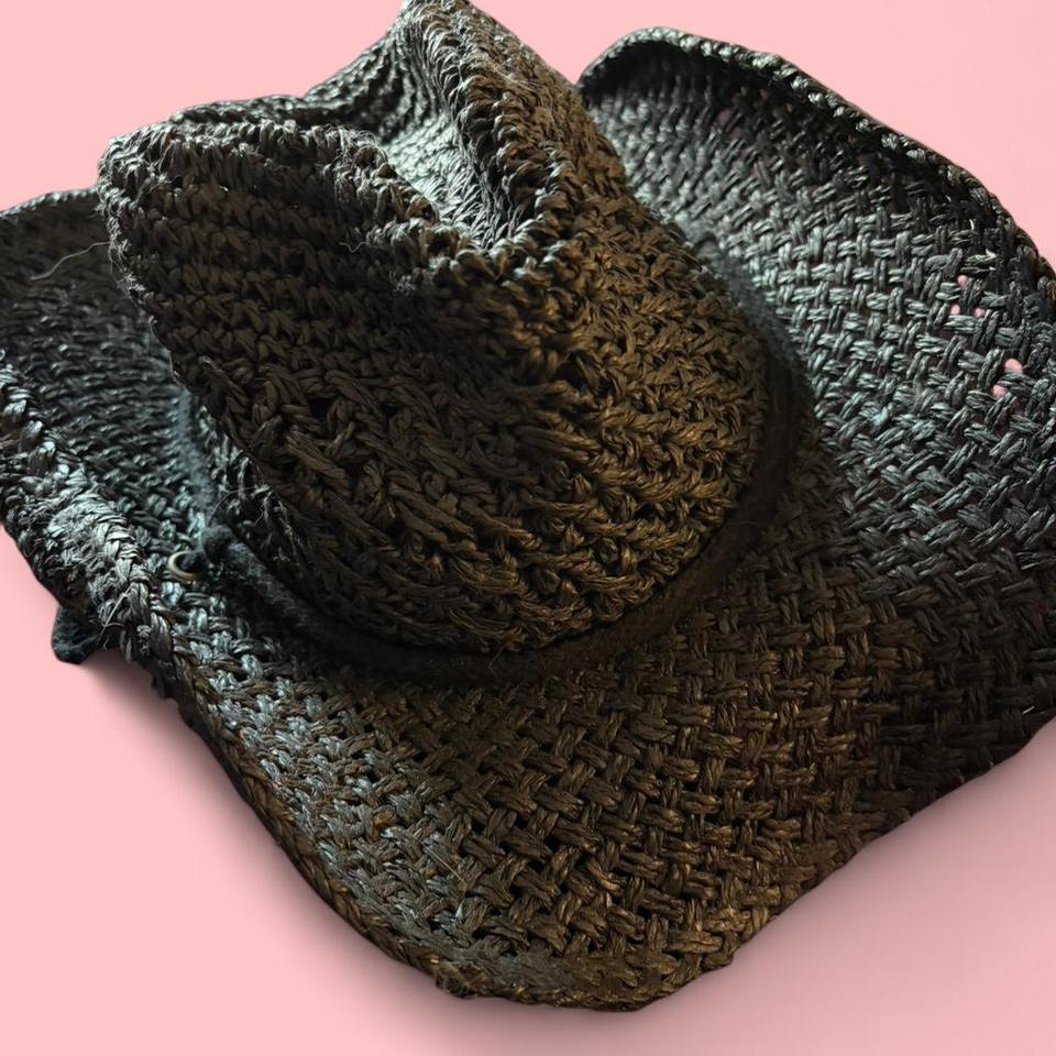 Black Straw Cowboy Hat With Db40
