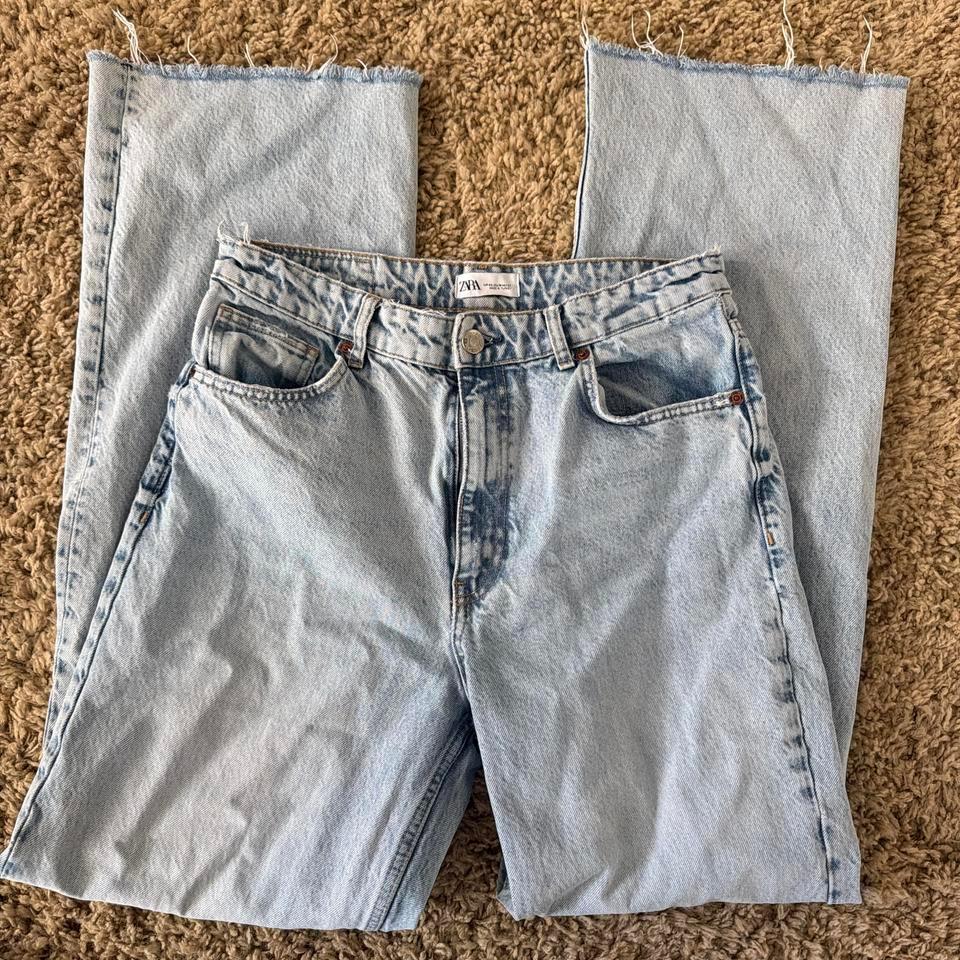 Light Wash High Waisted Straight Leg E87f 2
