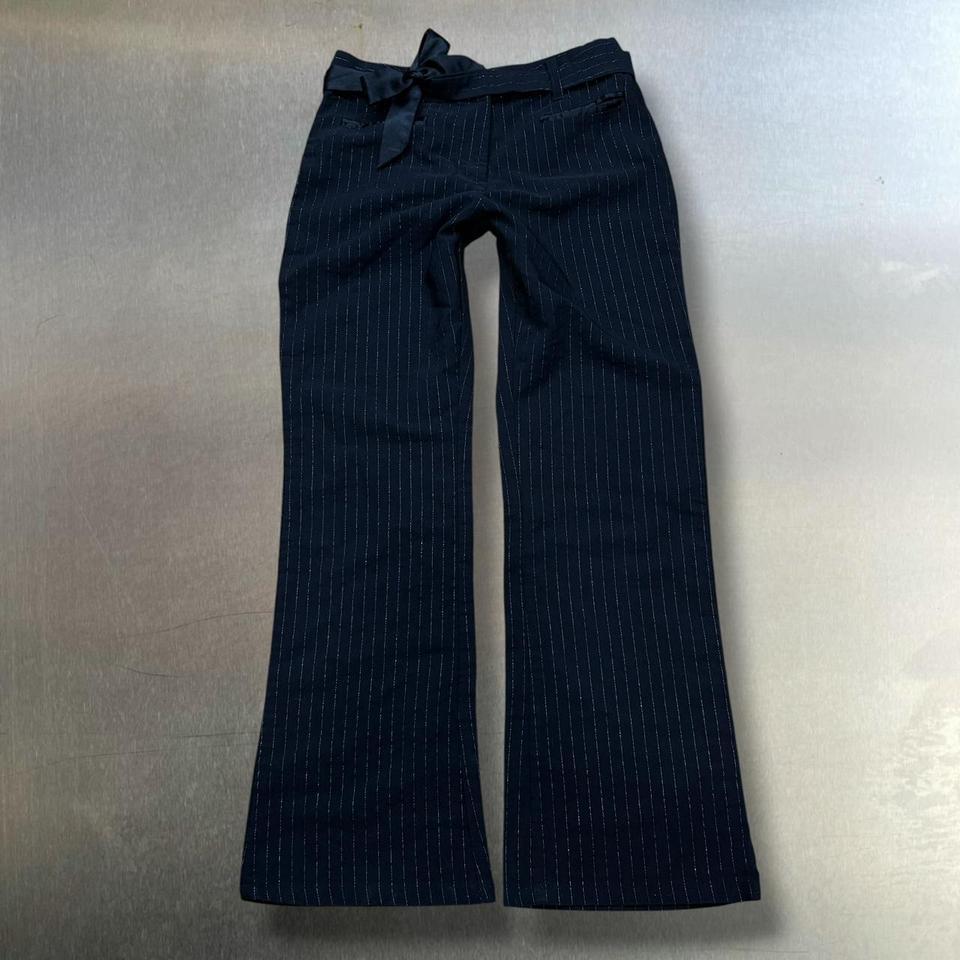 Y2k Black Minimalist Pinstriped Pants 0fb0 3