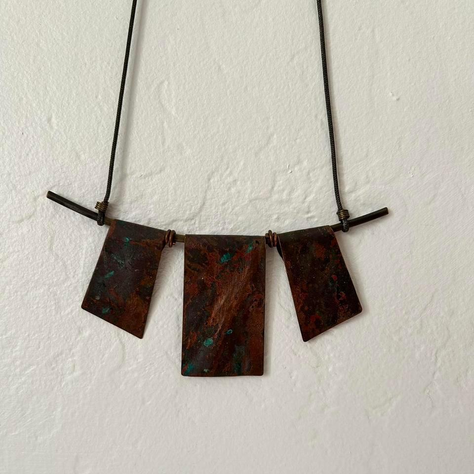 Verdigris Copper Pendant Necklace Very A71b 2