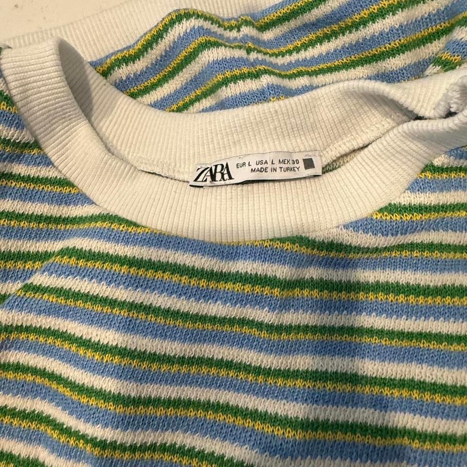 Zara Green And Blue Striped 2