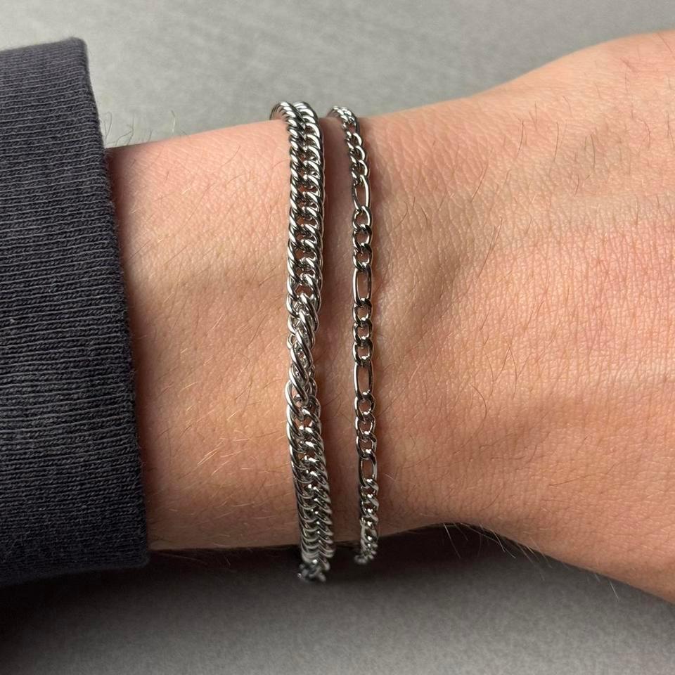 Silver Figaro Chain Link Stainless
