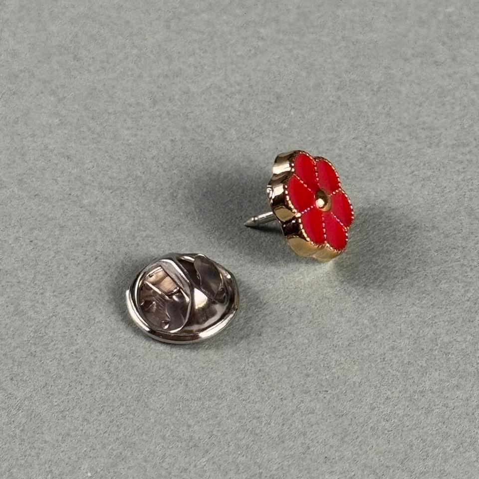 Red Flower Enamel Pin Floral 1893 2