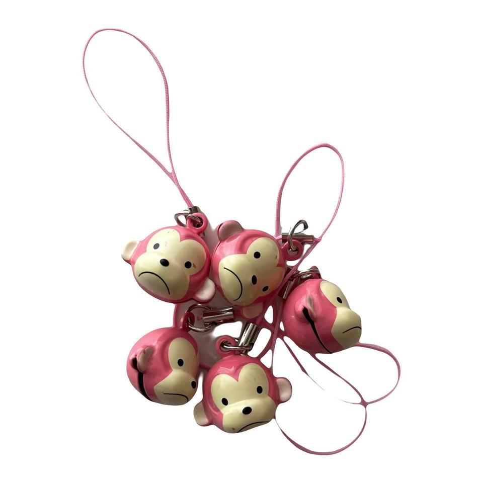 Defect Pink Monkey Bell Keychain