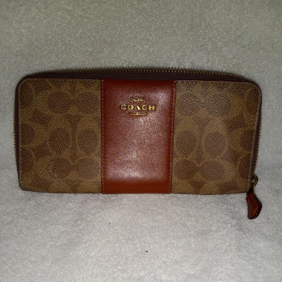 Coach Brown Wallet With Gold 9b7b