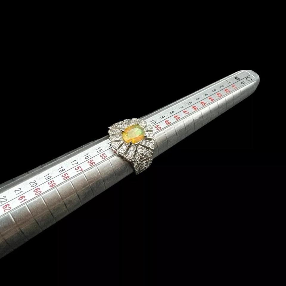 Vintage Sterling Opal Cz Cocktail 6