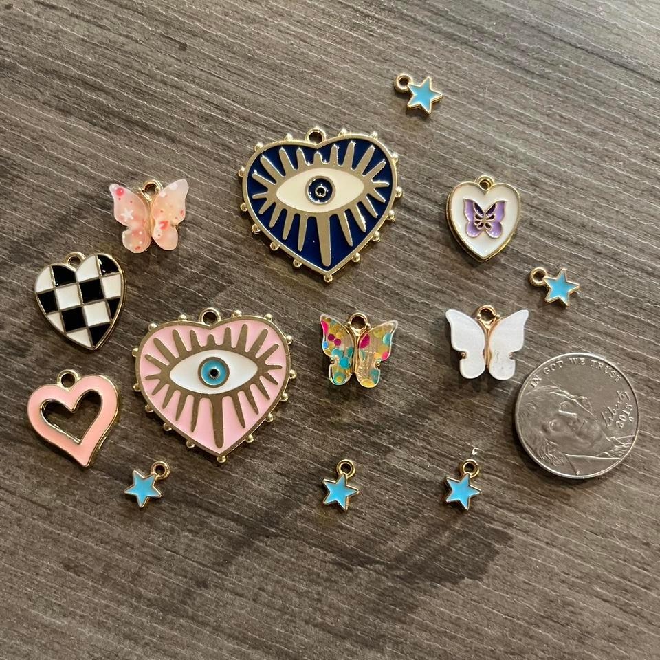 Enamel Charms Hearts Butterflies Stars F32b 5