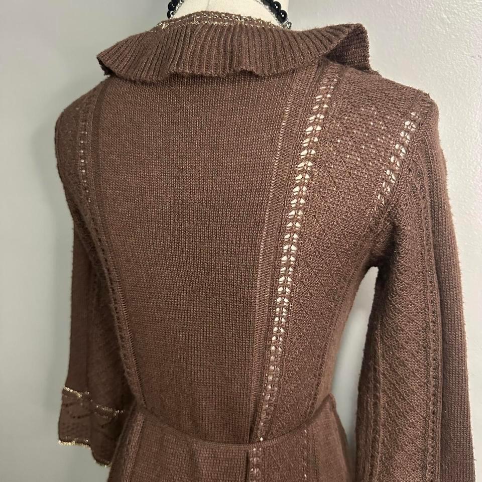 Brown Fairycore Crochet Knit Ruffled F93f 6