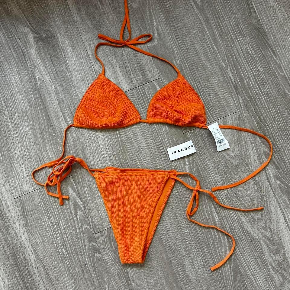 Pacsun Orange Crochet Bikini Set D5a2