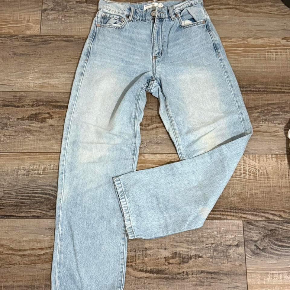 Light Blue High Waisted Straight Leg Mom