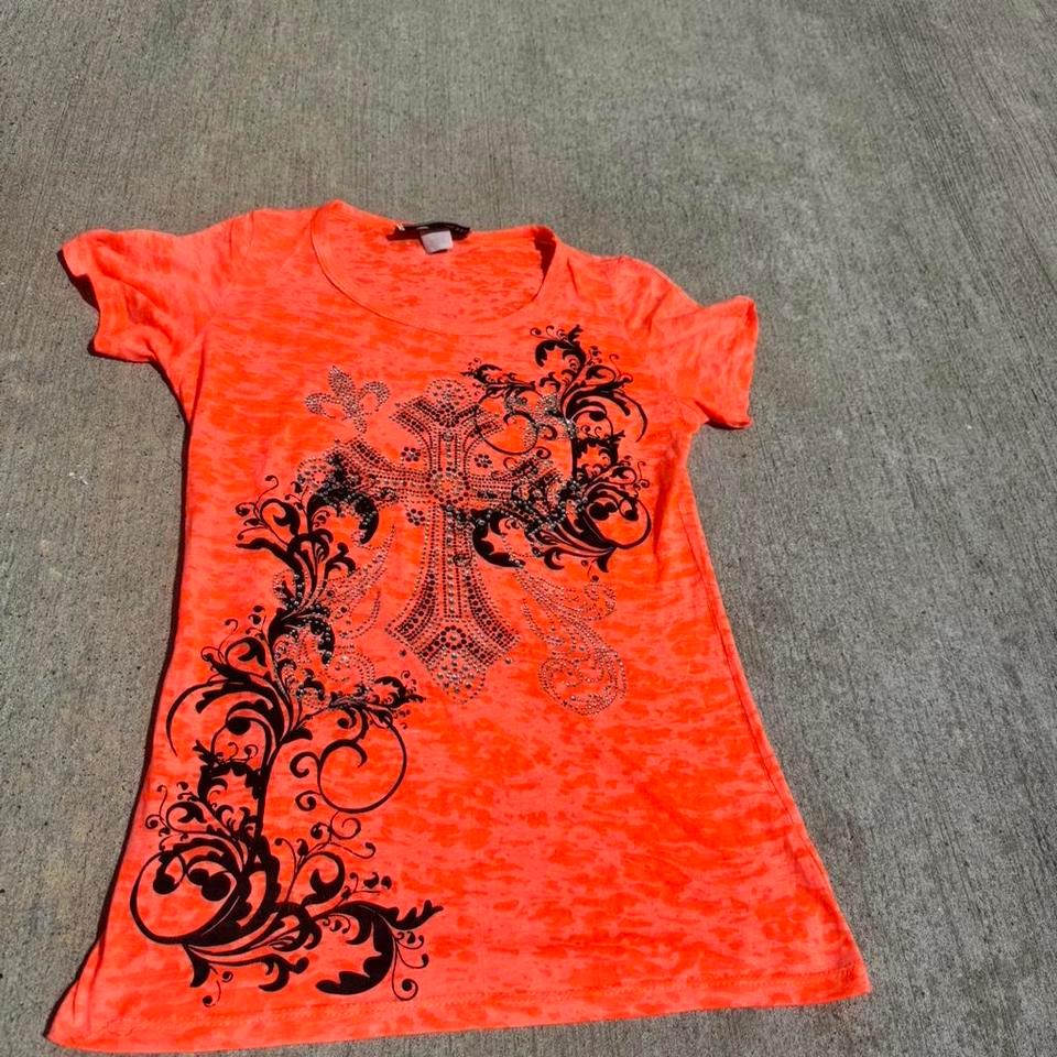 Y2k Lb Rhinestone Cross Tee Ad31 2
