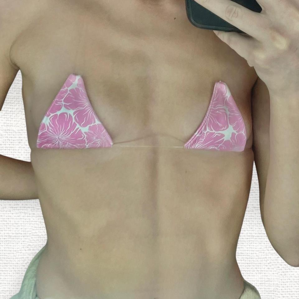 Pink Flower Microkini Top With C24b 2