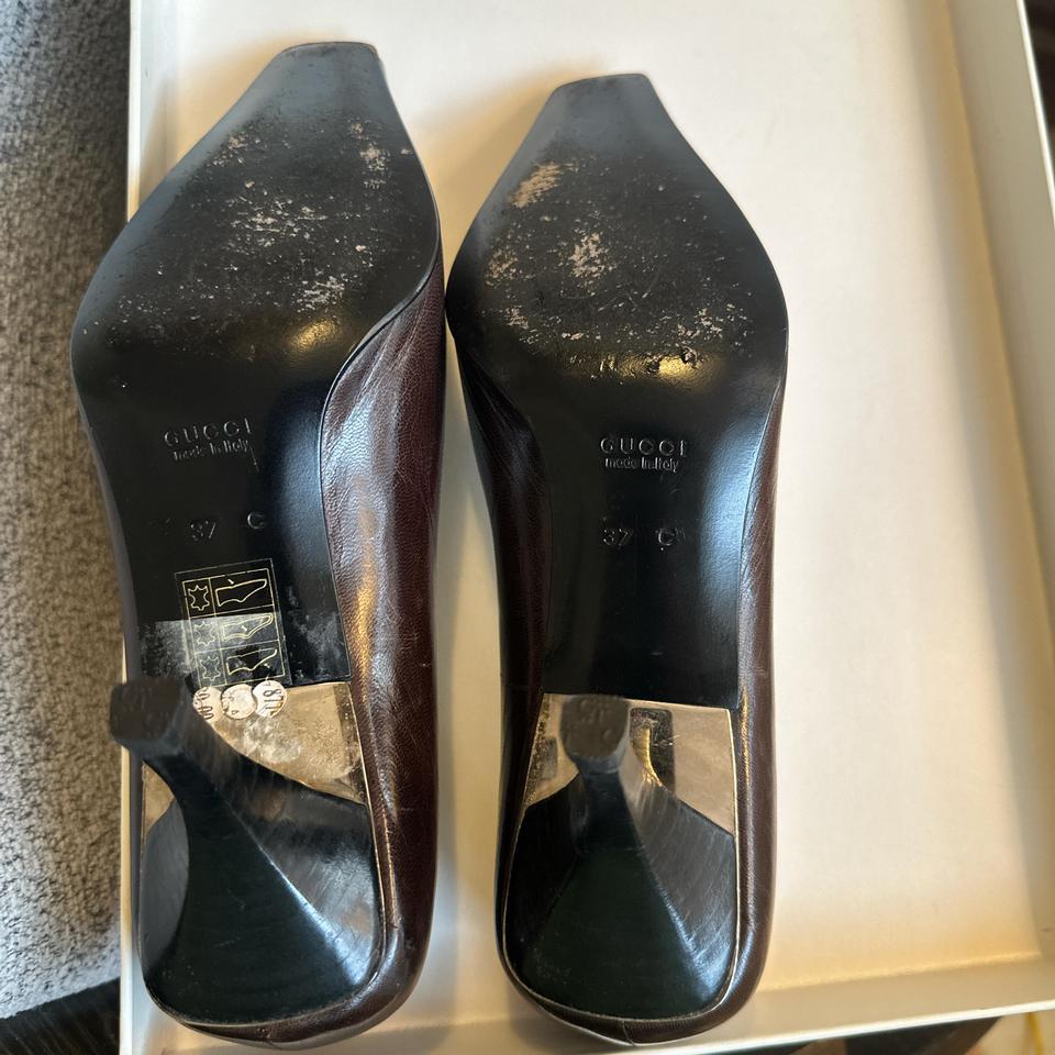 Brown Leather Gucci Pumps Luxury E822 3