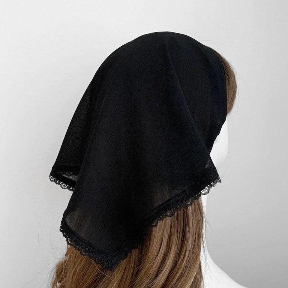 Black Chiffon Lace Trim Self F352
