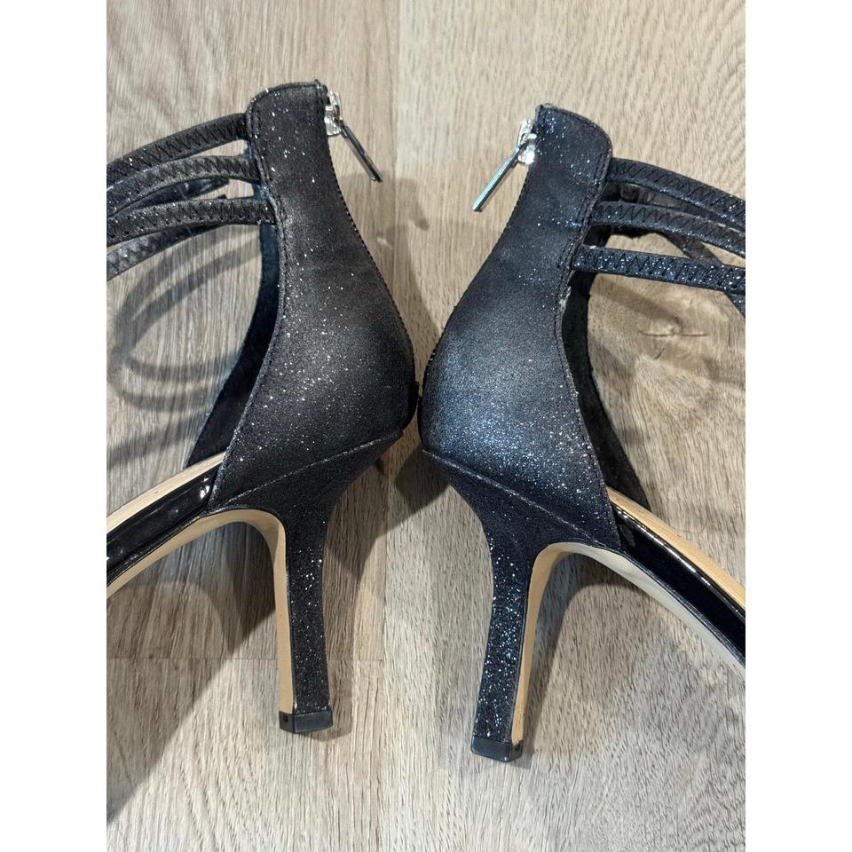 Badgley Mischka Black Glitter Heels 8173 6