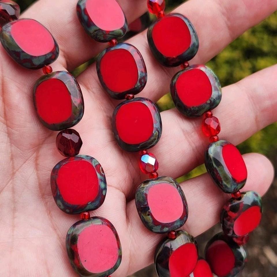 Vintage Art Glass Bead Necklace 3