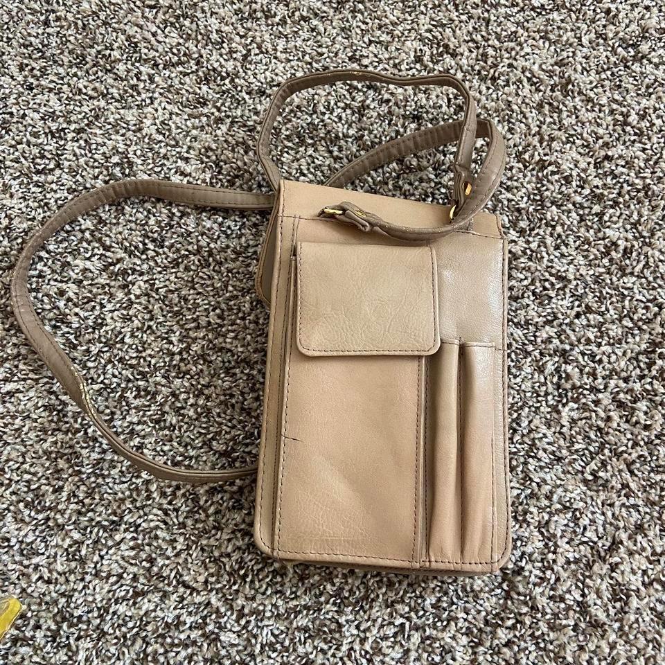 Vintage Tan Crossbody Bag Checkbook 2