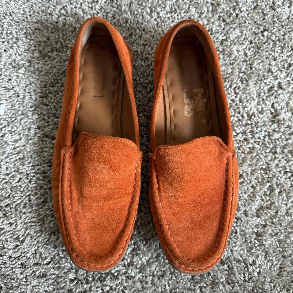 Franco Sarto Orange Suede Loafers