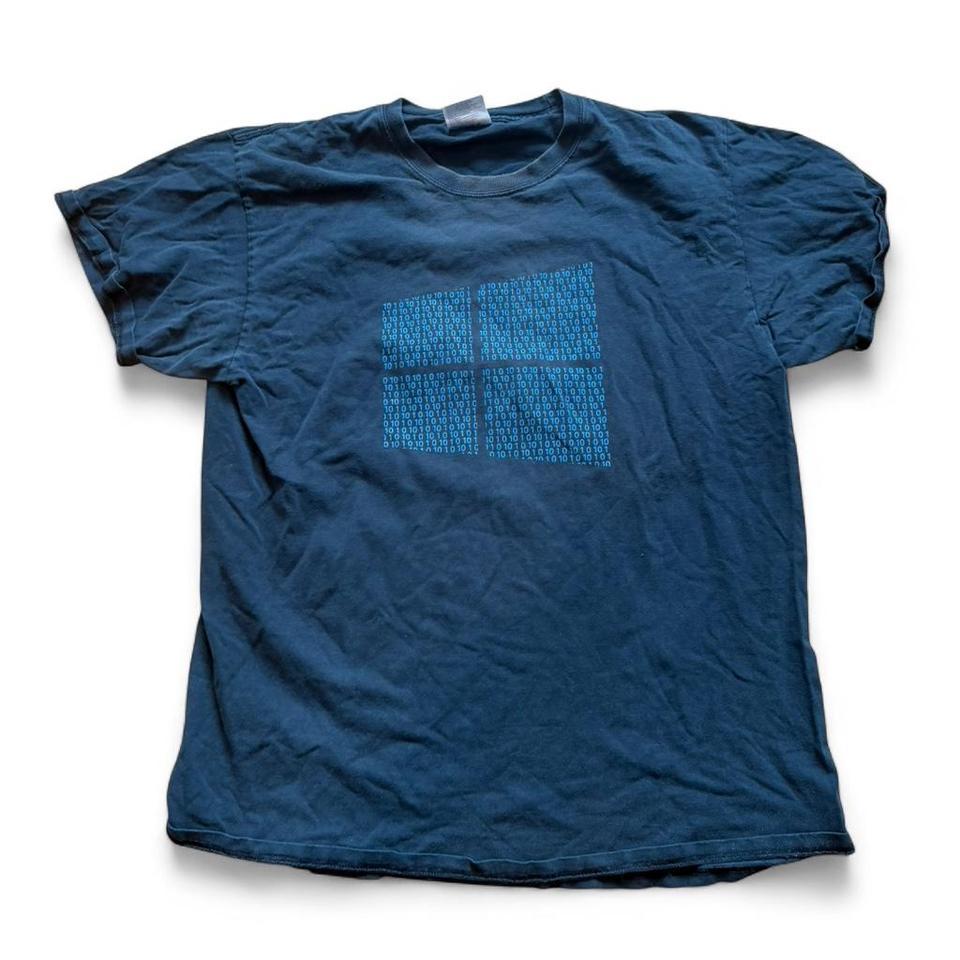 Vintage Windows Blue Binary Code A039