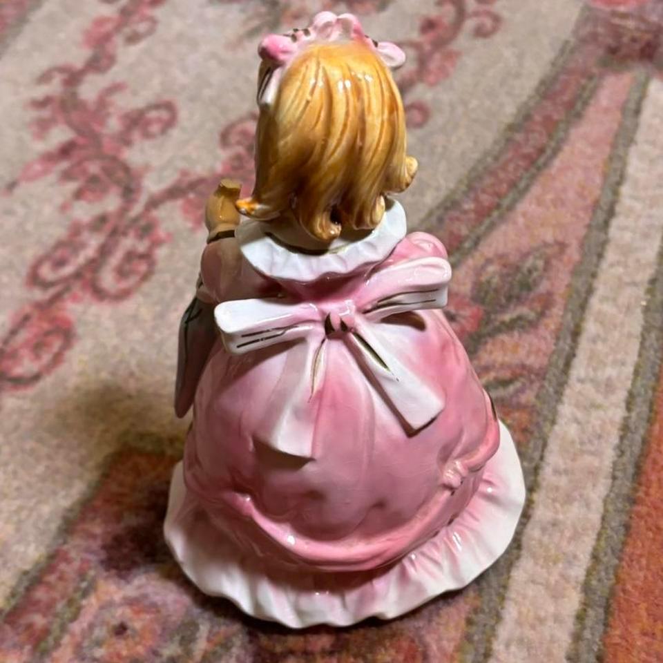 Pink And White Ceramic Figurine 7