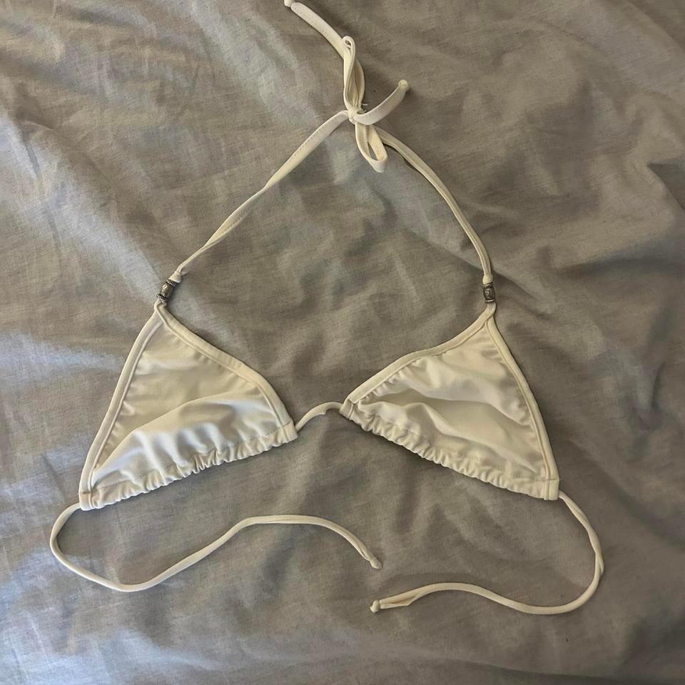 Cream Bikini Top With Silver 2559