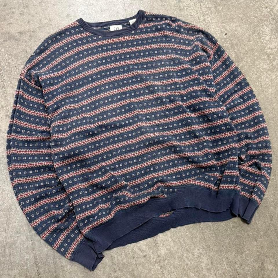 Vintage Gap Pattern Striped Sweater 3386 2