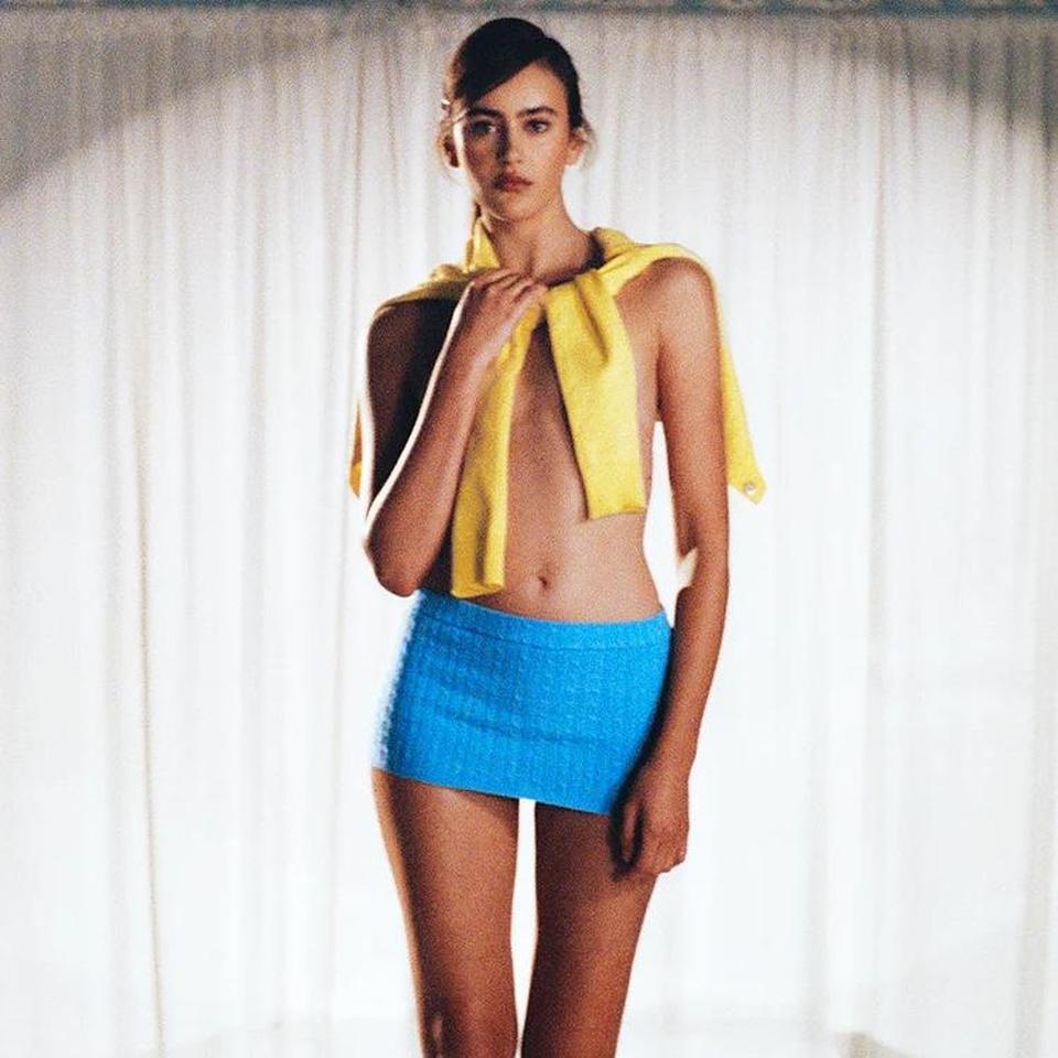 Frankies Bikinis Blue Knit Mini 8699