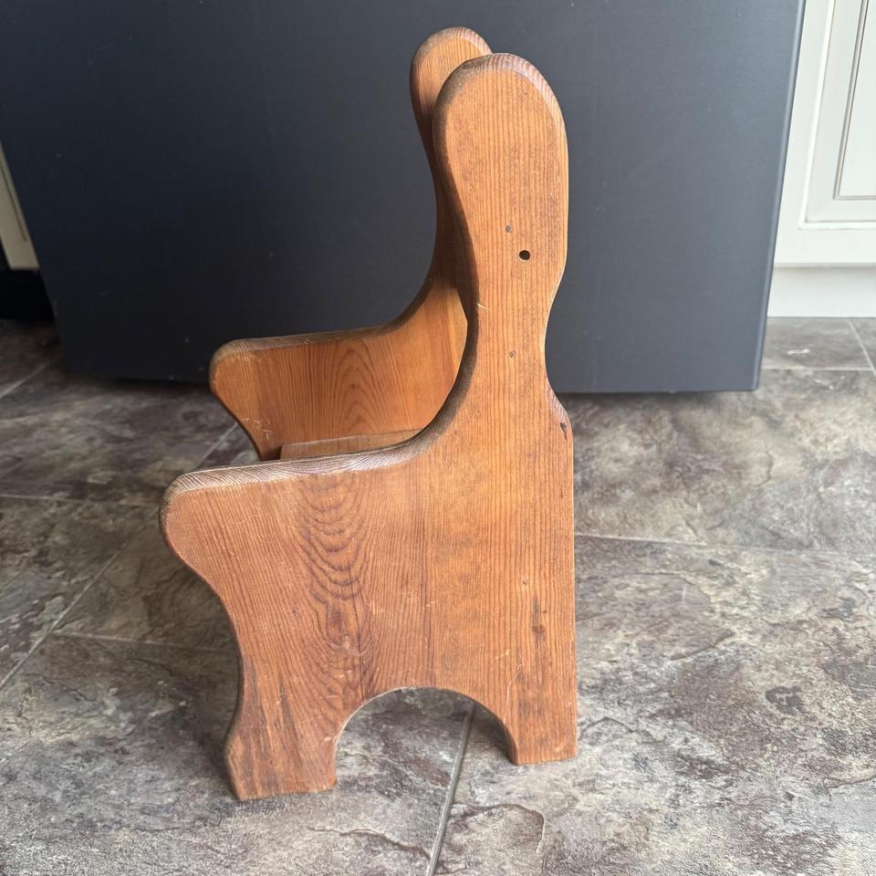 Cottagecore Vintage Wooden Doll Chair 8f0b 3
