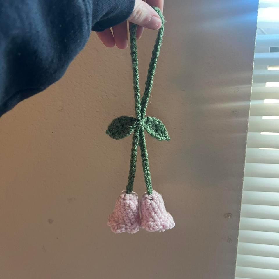 Handmade Crochet Flower Car Mirror 3